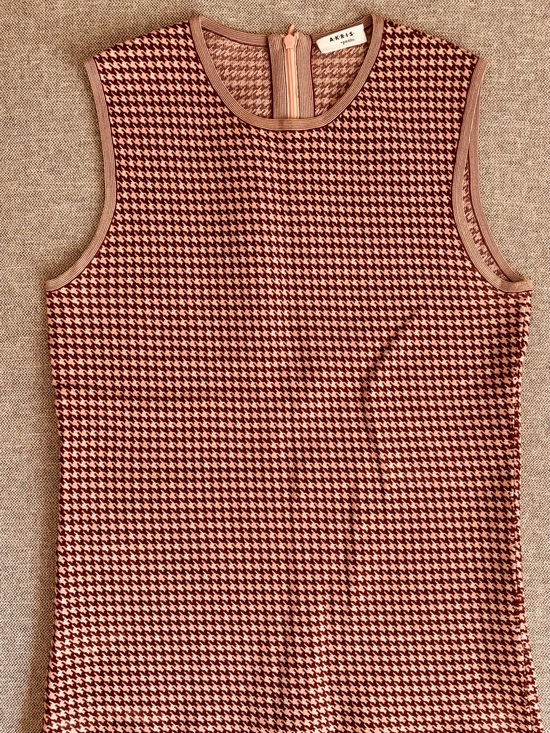 Akris Punto Tops - Akris Punto Pink & Burgundy Houndstooth Knit Top